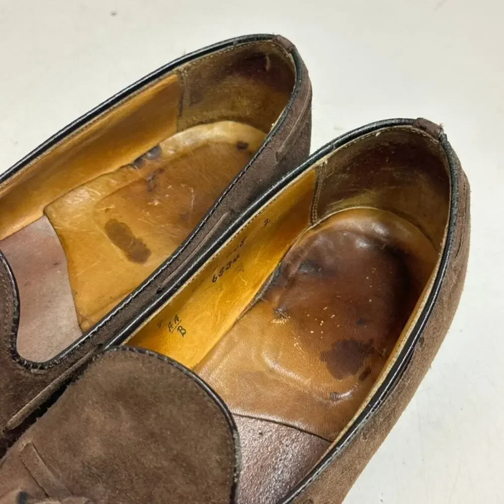 FULLY RESOLED Alden 6534 Mocha Suede Tassel Loafer VTG Made in USA 9 AA/B